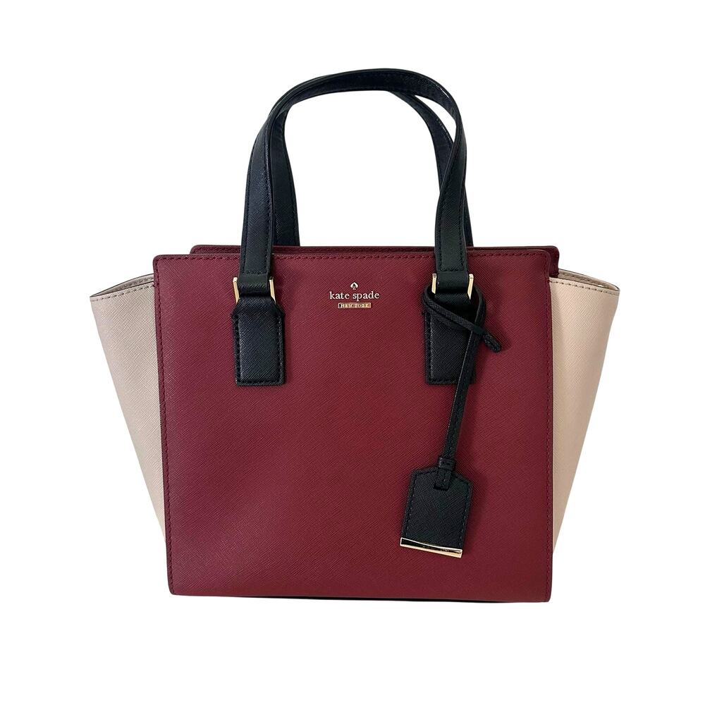 Kate Spade Cameron Street Small Hayden Satchel Sienna Multi Colorblock Burgundy